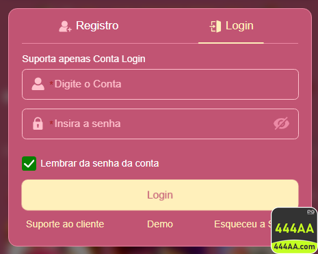 444aa.com - autenticar em seguro página de login